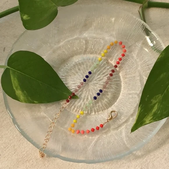 Multicolored Boho Anklet - Picture 3 of 9